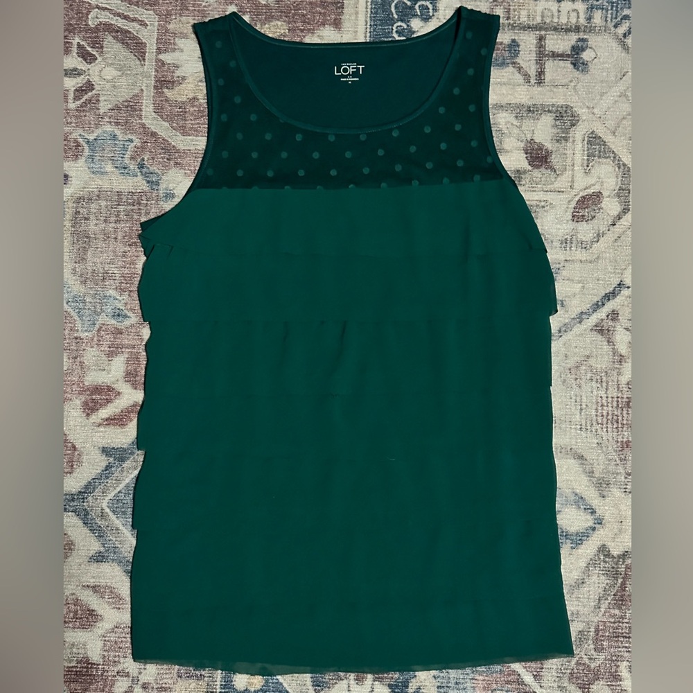 LOFT Emerald Layered Tank Top